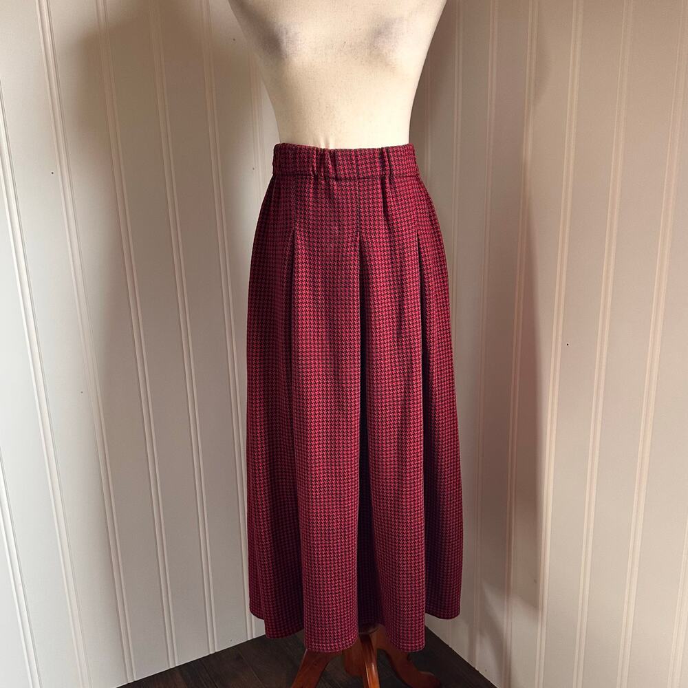 Vintage 80s/90s Twee Houndstooth Maxi Skirt XS